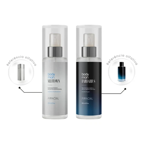 Kit body splash masculino Barbarius e Midtown 200ml